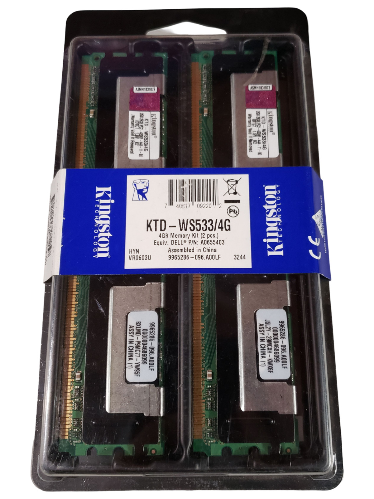 NEW SEALED Kingston KTD-WS533/4G DDR2-533 4GB (2x2GB) Memory