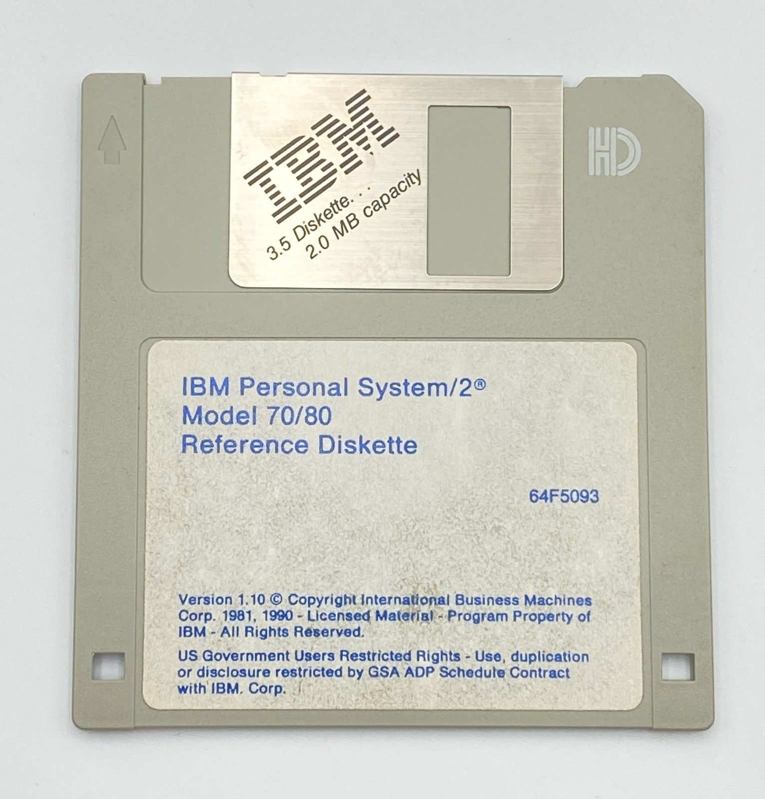 IBM PS/2 Model 70 80 8570 8580 Reference Diskette 64F5093 v1.10 Original Floppy