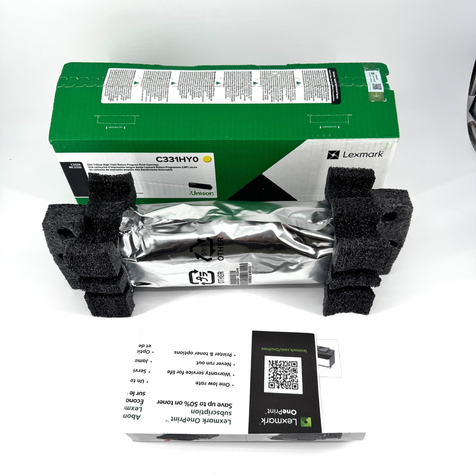 Lexmark C331HY0 Yellow High Yield Toner Cartridge