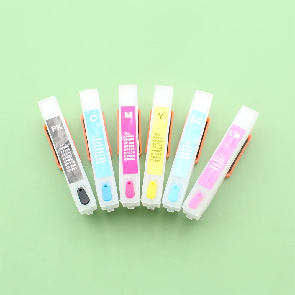  6pcs Refillable ink cartridge with ARC chip for Eps XP-750 760 850 860 printer