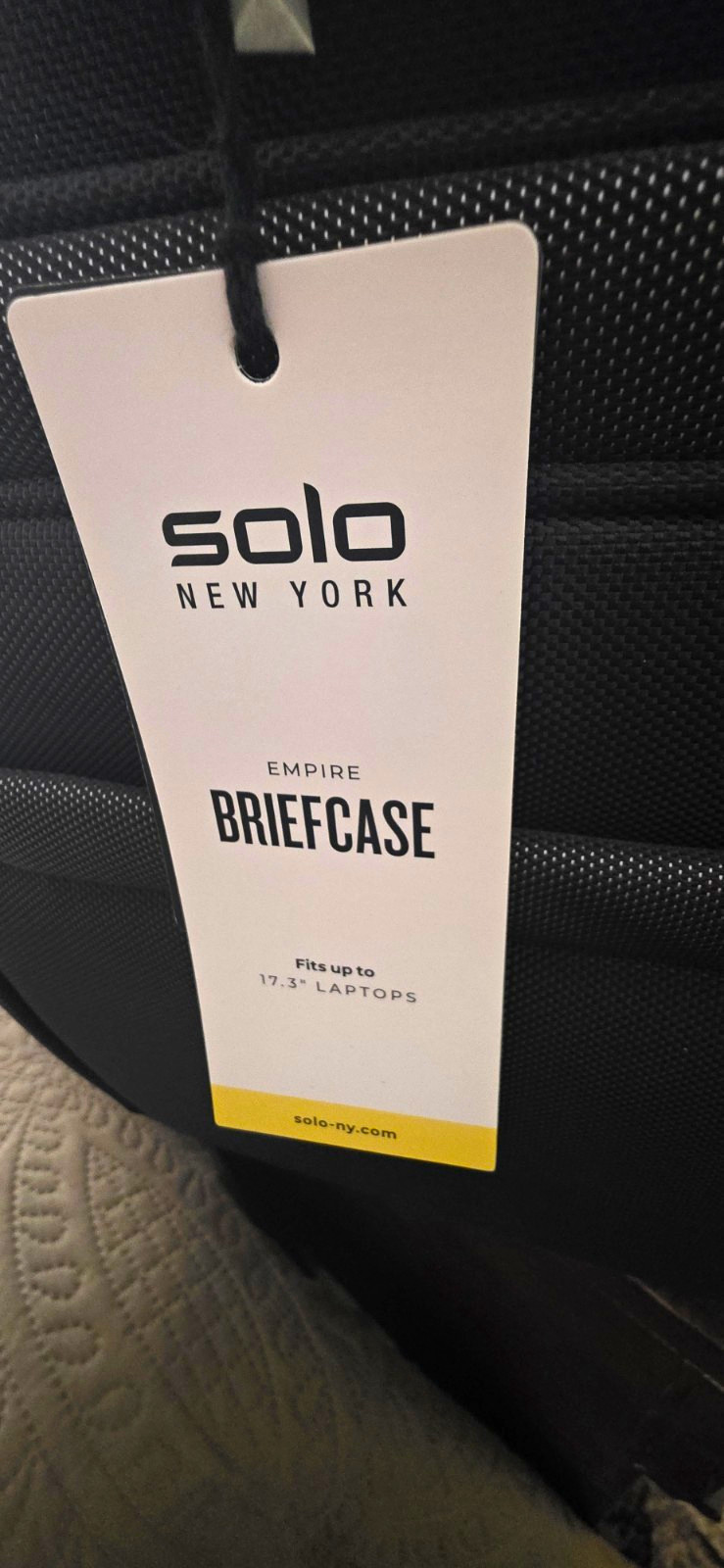 Solo New York Empire Briefcase TSA Friendly Fits 17" Laptop Black Polyester