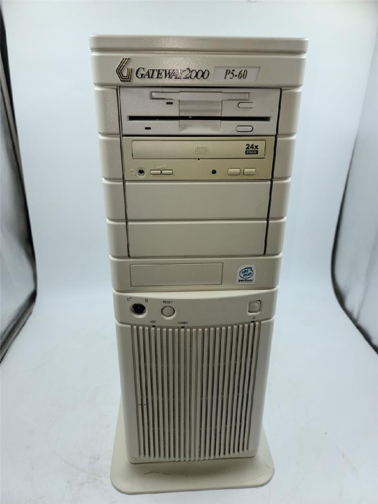 Vintage Gateway 2000 Model New Tower P5-60 Computer PC w/ HDD