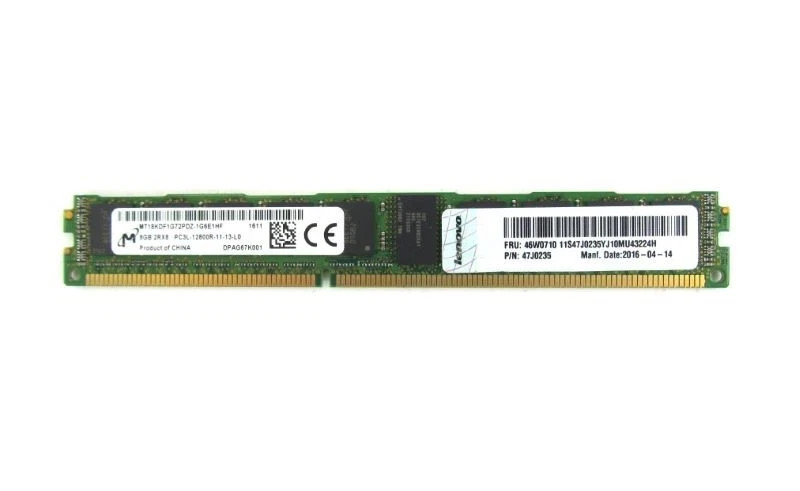 (Lot of 8) 8GB IBM Lenovo PC3L-12800 1600 Very Low Profile RAM 46W0710 64GB