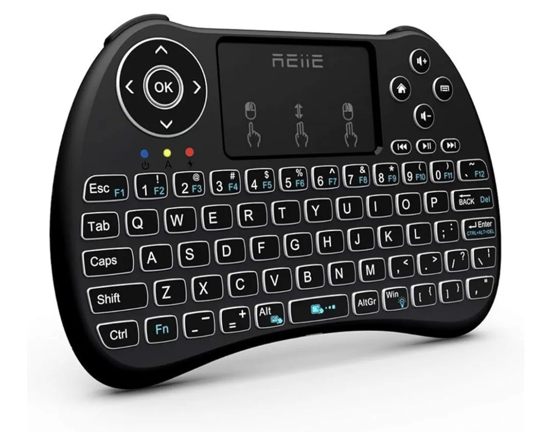 REIIE H9+ Backlit Wireless Mini Handheld Remote Keyboard with Touchpad