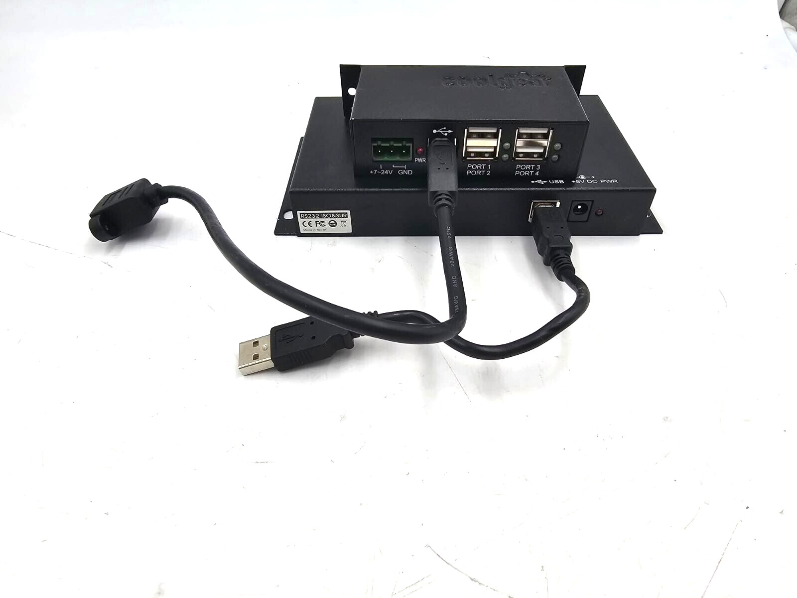 Coolgear 4-Port Industrial USB 2.0 Powered Variable Voltage Input without adapt.