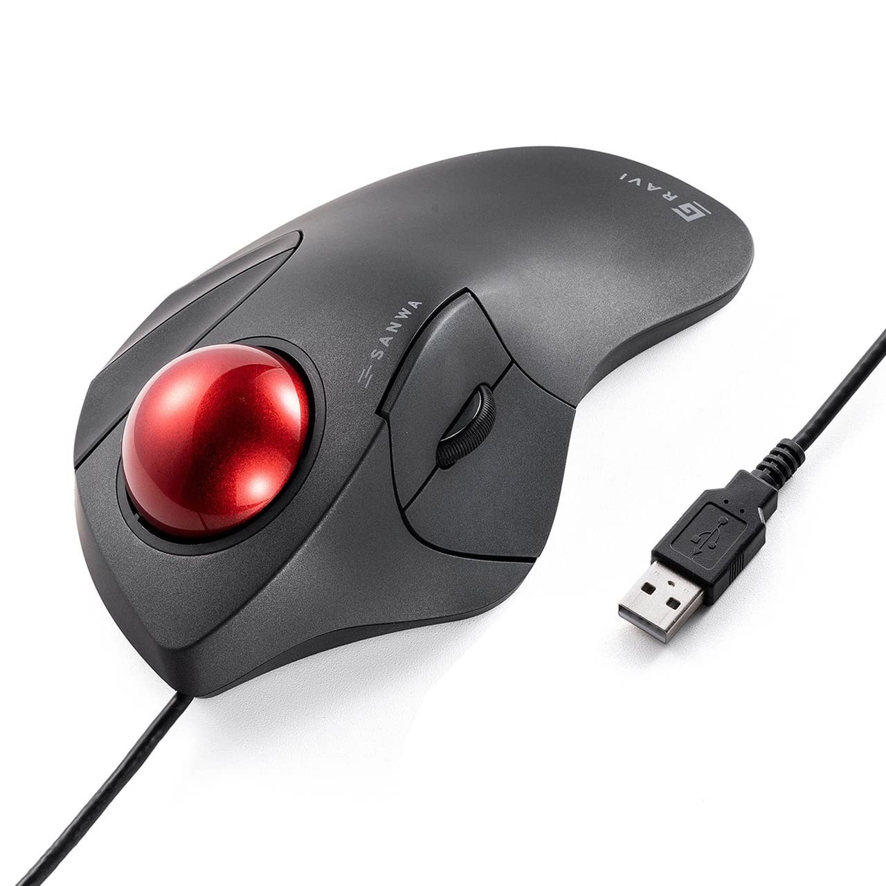 SANWA Wired Ergonomic Trackball Mouse, Optical Rollerball Mice, 