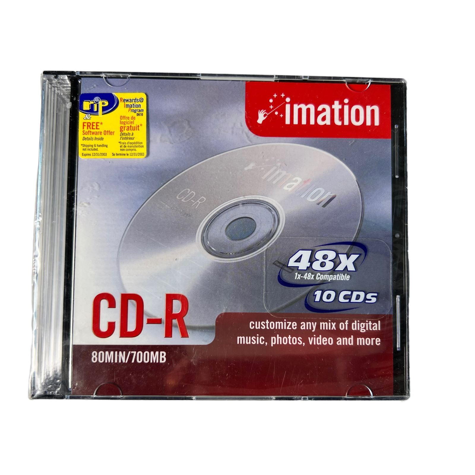 Imation Neon CD-R 10 Pack: 48X, 700MB, 80min 