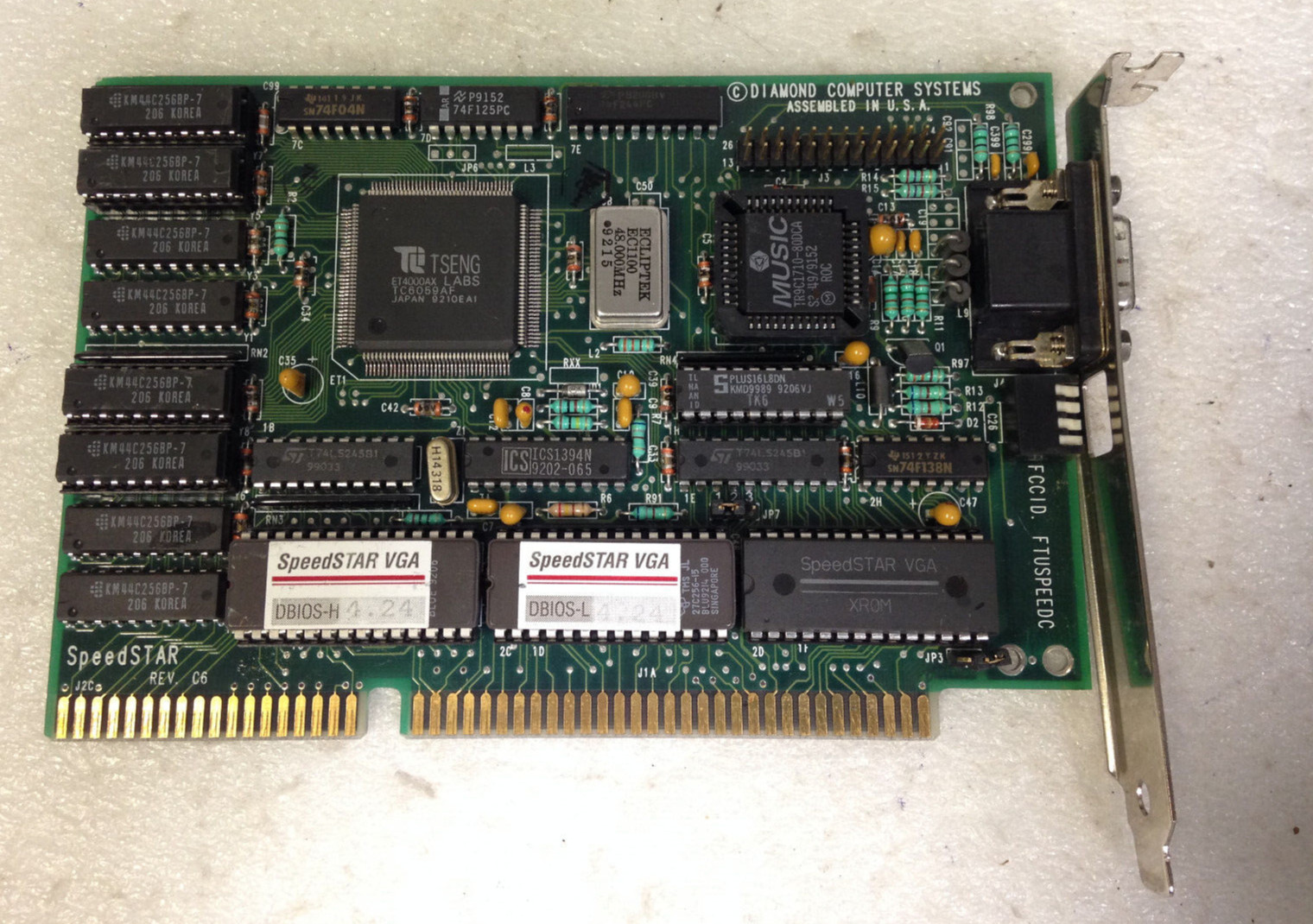 Diamond Computer Systems FCCID. FTUSPEEDC, ET4000AX LABS TSENG