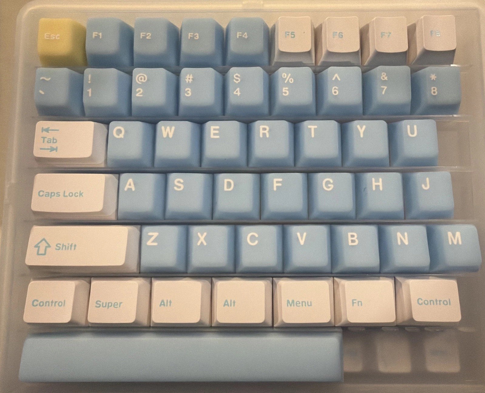 XVX Blue White Yellow Keycaps Double Shot PBT 216 Set Cherry Profile Cute New