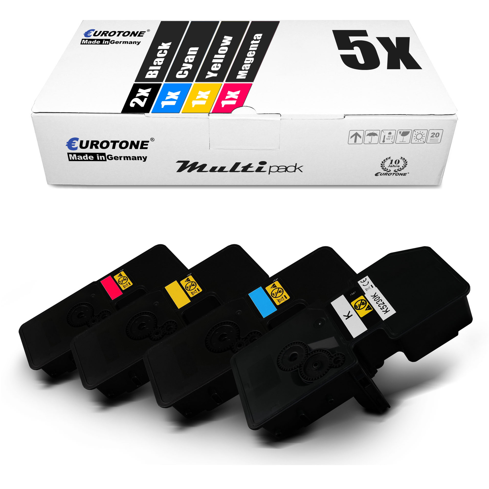 5X Eurotone Eco Toner For Kyocera Ecosys M-5526-Cdw P-5026-Cdw P-5026-Cdn