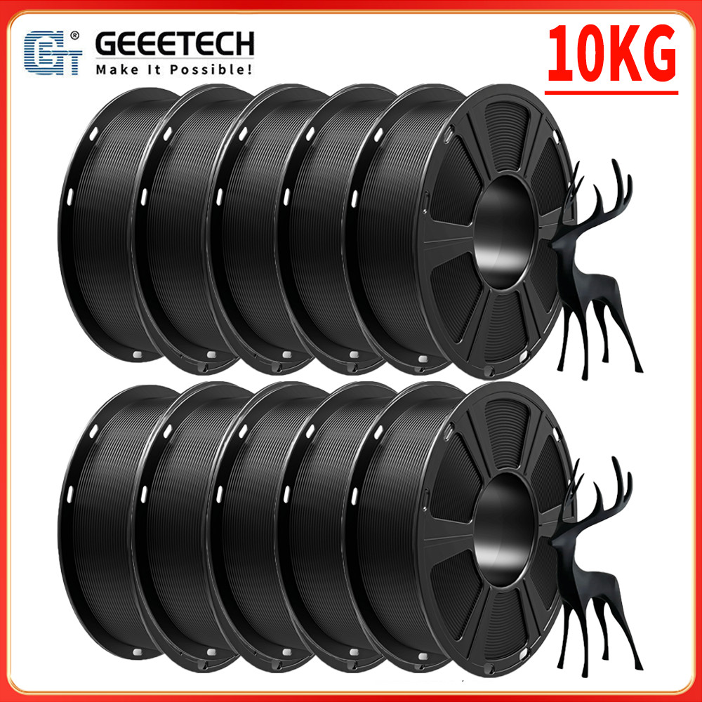 10KGGeeetech 3D Printer Filament PLA Black 1.75mm 1KG Per Roll Consumables