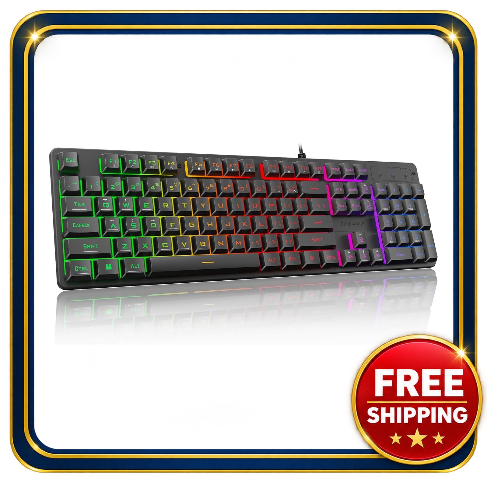 Redragon K521 Wired Mechanical Gaming Keyboard 104 Keys Rainbow LED