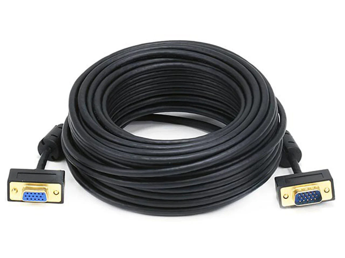 Ultra Slim SVGA Super VGA M/F Monitor Cable - 50 Feet With Ferrites | 30/32AWG