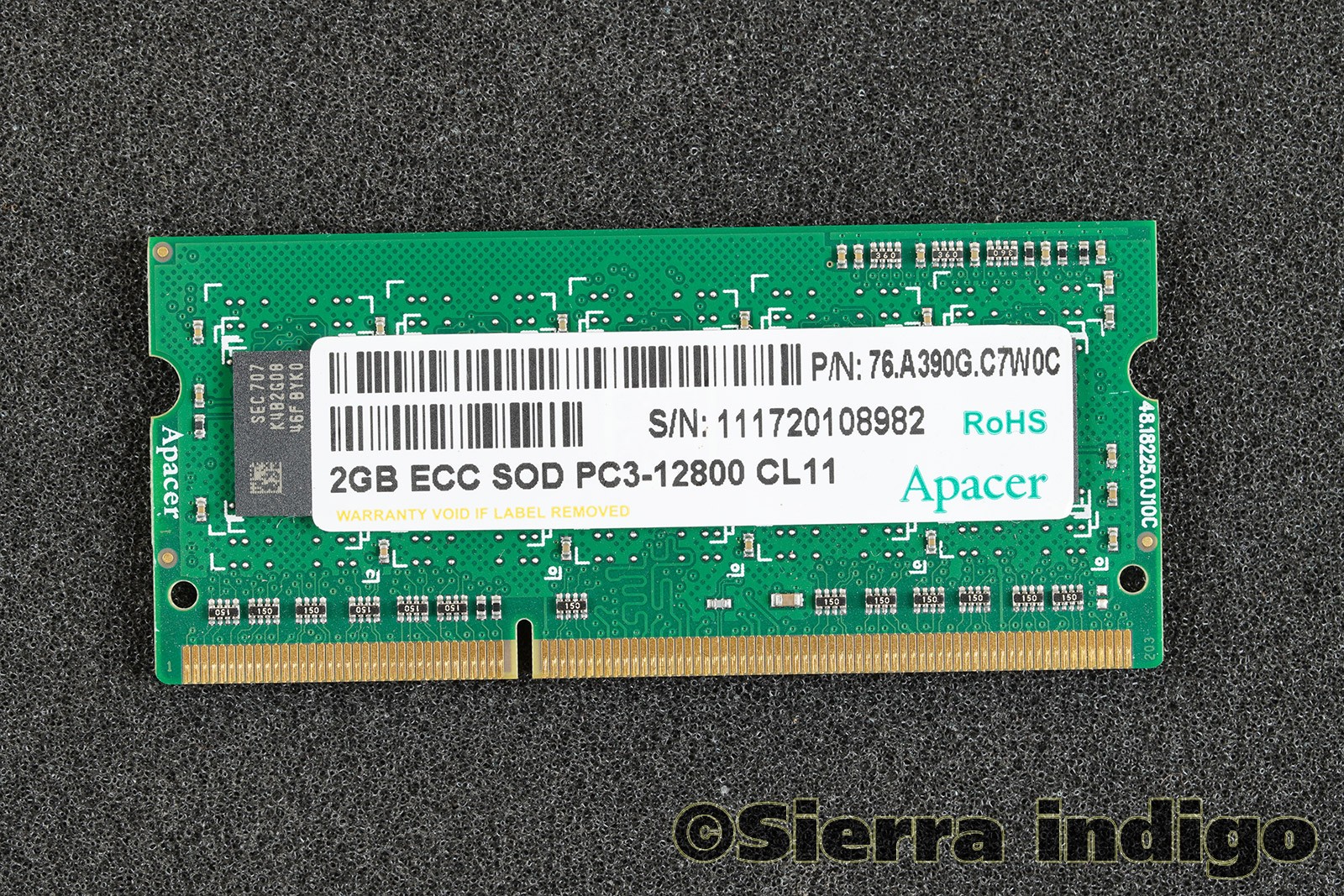 Apacer 76.A390G.C7W0C 2GB EEC SOD PC3-12800 CL11 Memory RAM