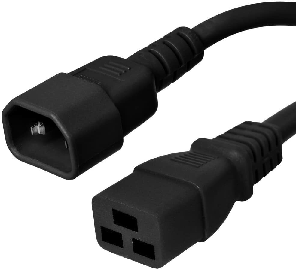 20 PACK LOT 3ft IEC C14 - C19 Black Power Cord 14AWG 15A/1875W 100-250V 1M
