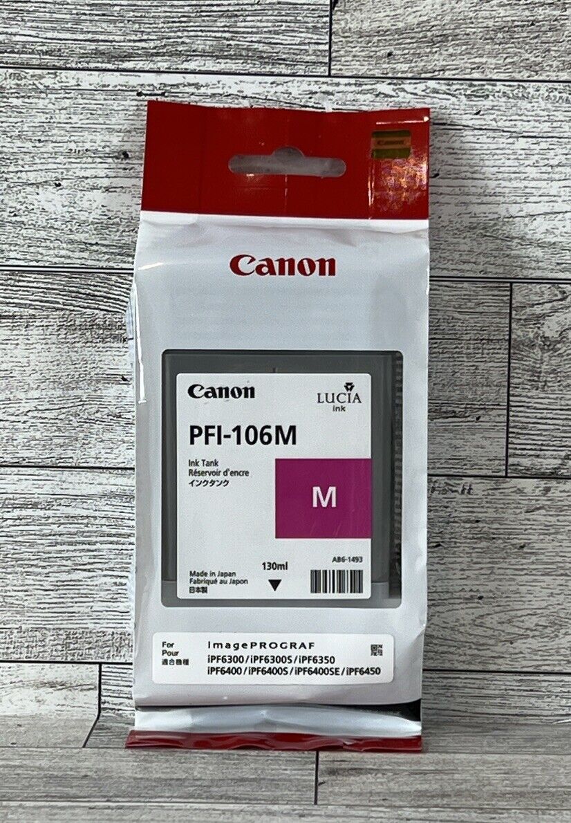 Genuine Canon PFI-106M Magenta Ink Tank Expired 09/2019 New In Package Sealed