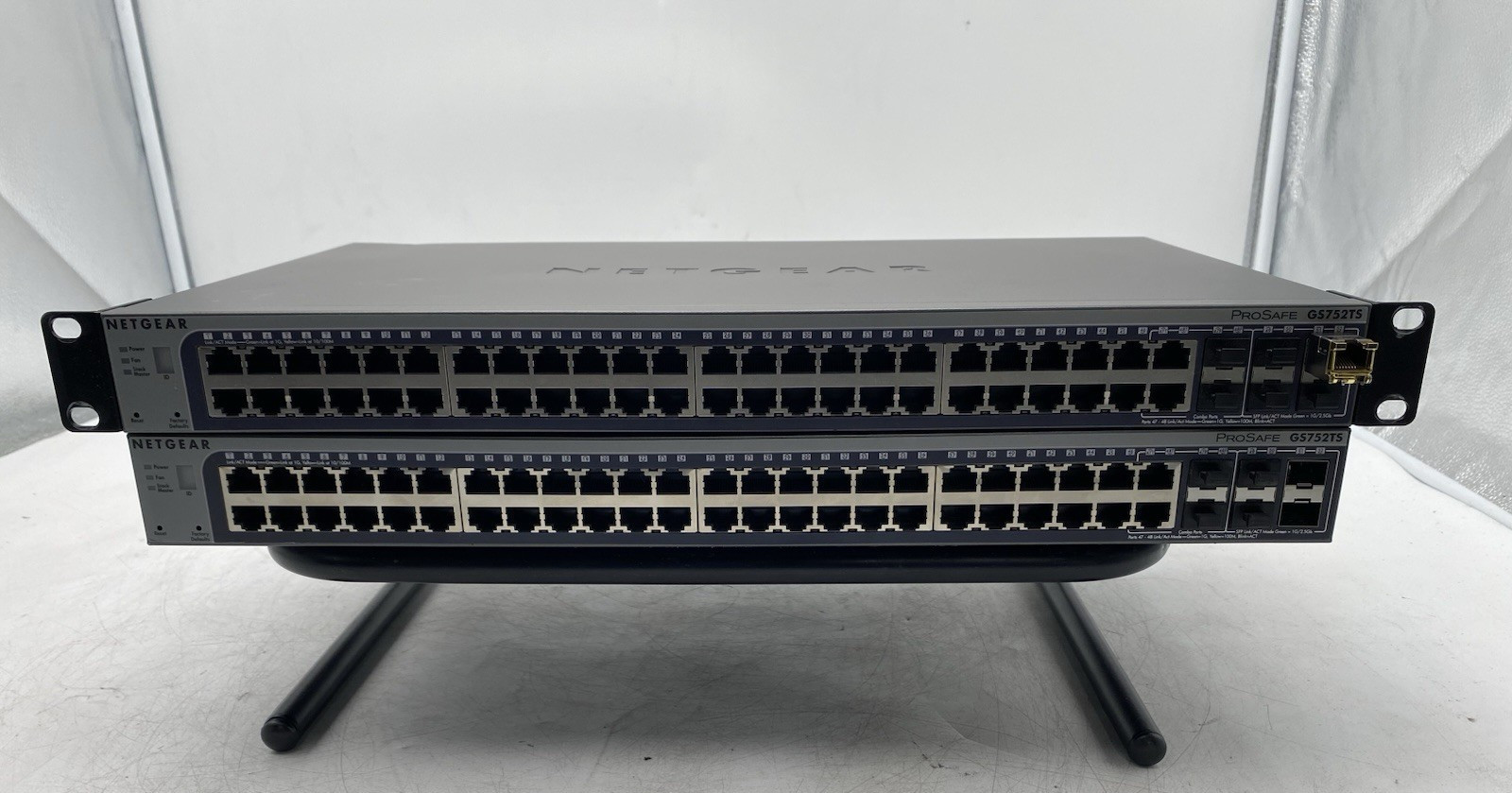 Lot of 2 Netgear Prosafe GS752TS(B) 52-Port Gigabit Stackable Smart Switch