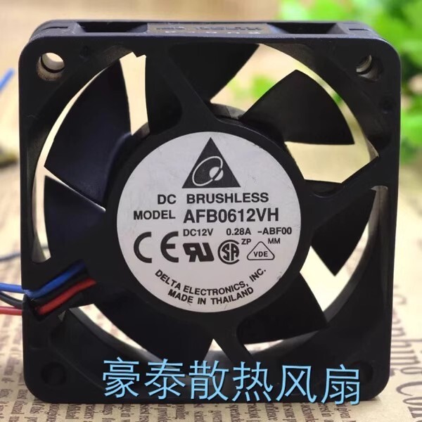 Delta AFB0612VH 6025 DC12V 0.28A 6CM 3-Wire Server Cooling Fan