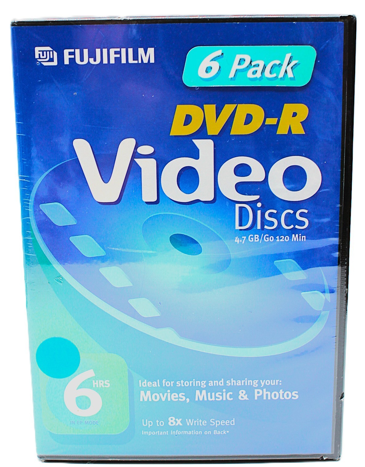 6 Disc Pack of Fujifilm DVD-RAM 120 Minute 4.7 GB Rewritable Data Video