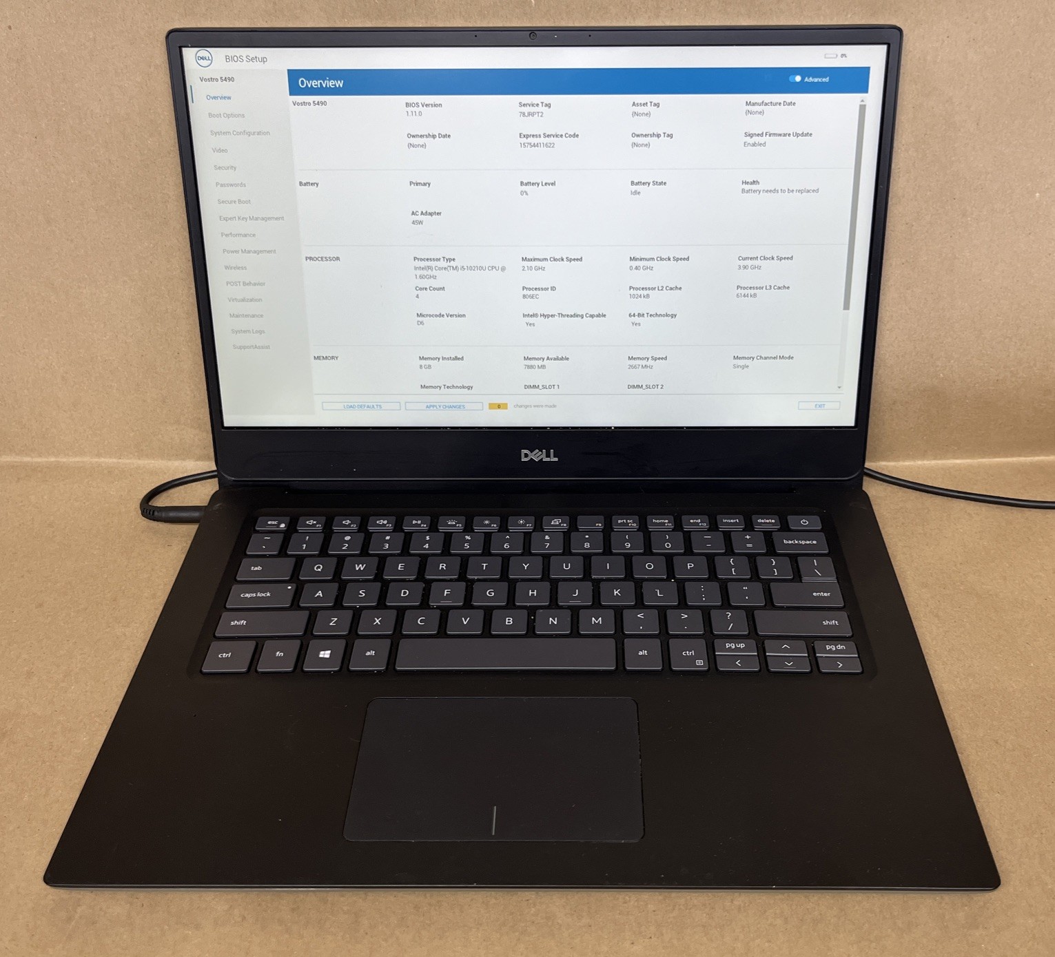 Dell Vostro 5490, Intel Core i5-10210U @2.10GHz, 8GB RAM, NO OS/SSD *READ*
