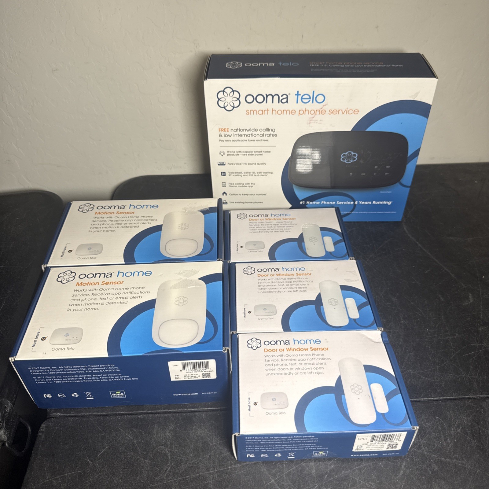 Ooma Telo Smart Home Phone Service with motion & door/window sensors New Sealed