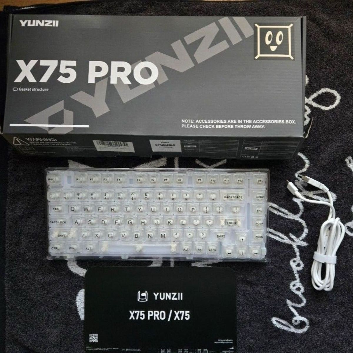 YUNZII X75 PRO Wireless Gaming Keyboard Gasket Mount Kailh Jellyfish Switch box