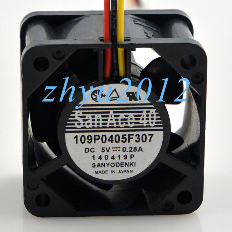 1pc Sanyo 109P0405F307 5V 0.28A 4028 4CM 3-wire Double Ball Ooling Fan