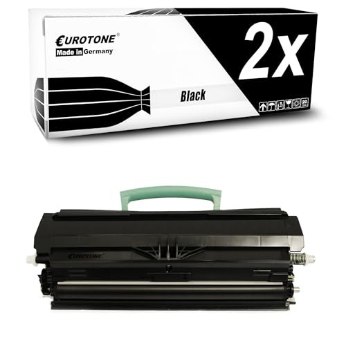 Eurotone 2x Black Laser Toner Cartridge Compatible with Lexmark E460X11