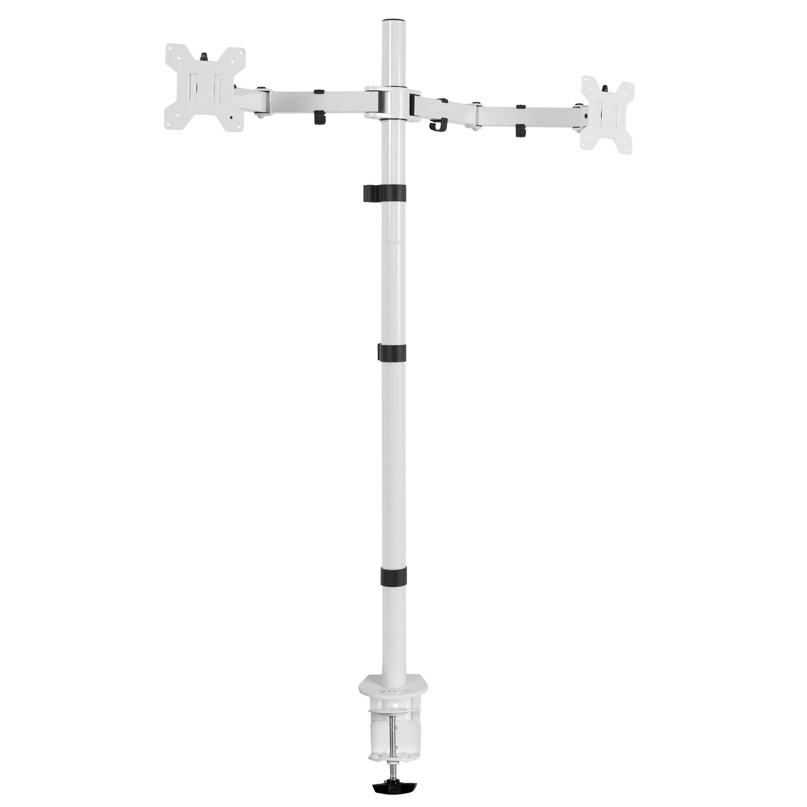 VIVO White Dual Monitor Extra Tall Adjustable Desk Mount for up to 27