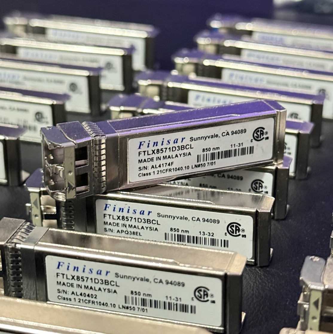 LOT OF 39 Finisar 10GB BASE-SR 850nm MMF SFP+ Transceivers FTLX8574D3BCL