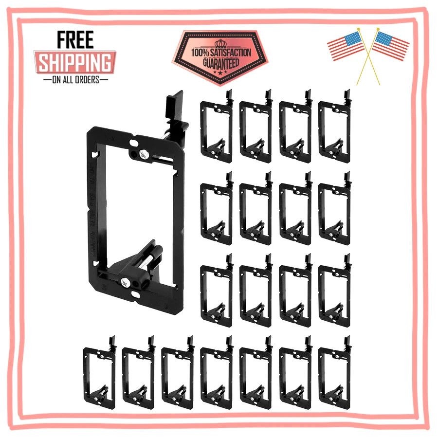 QWORK 20 Pack 1 Gang Low Voltage Mounting Bracket for Drywall Wall Plate Cables