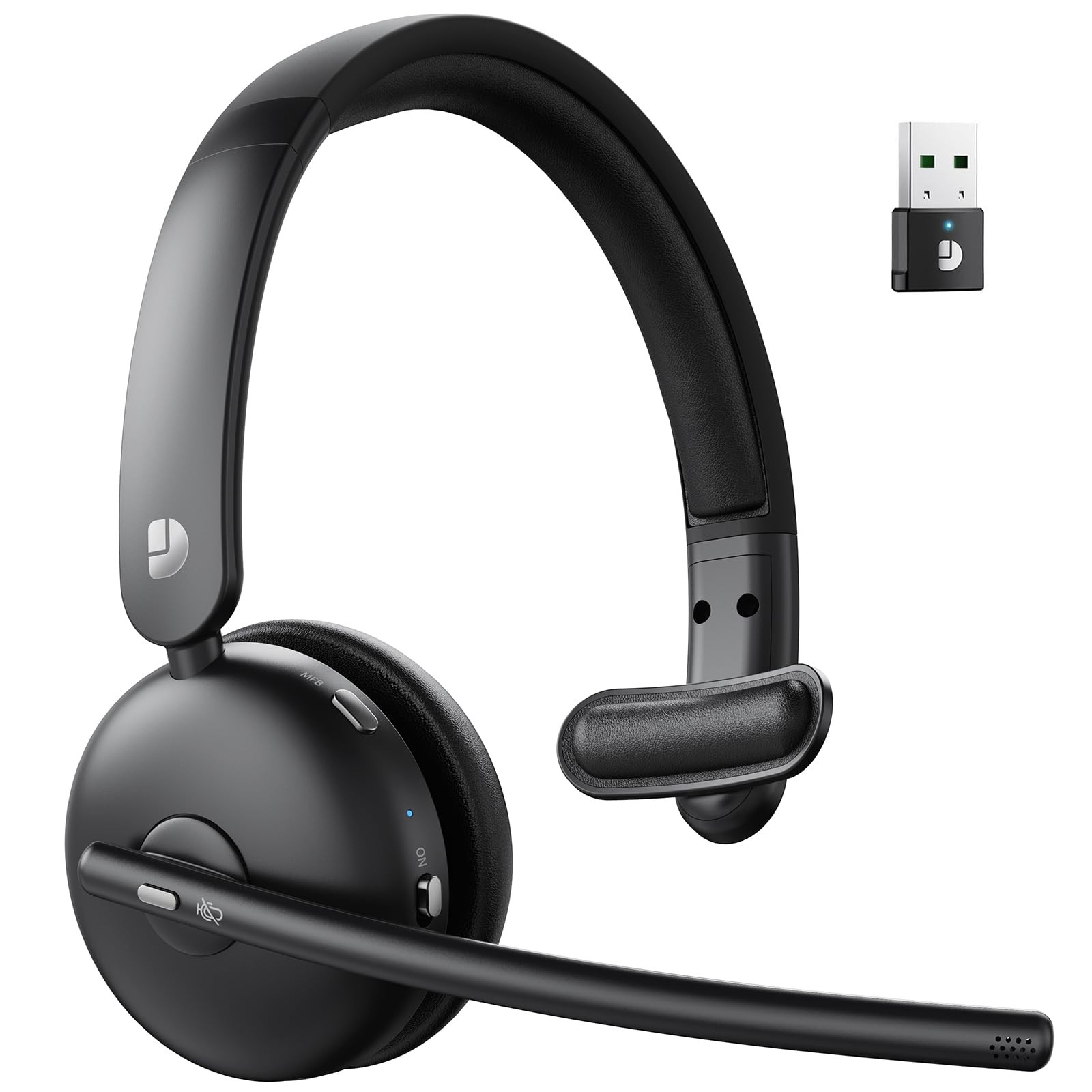 Dytole Wireless Headset with Mic for Work, Bluetooth Headset with Mic, AI Noi...