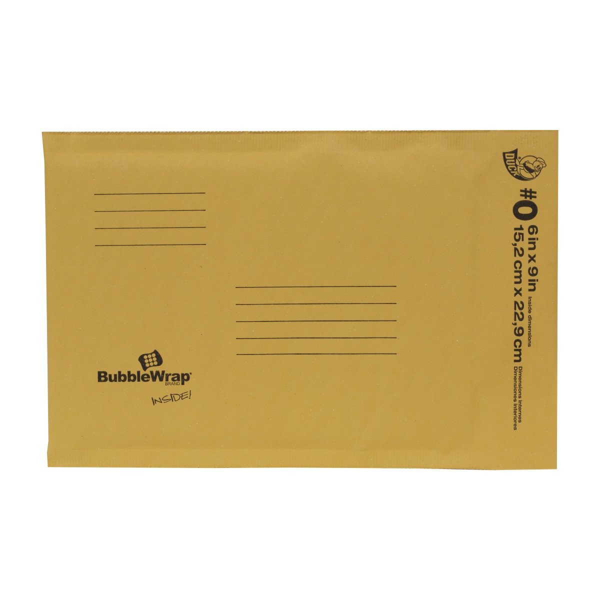 Duck Brand 6x9 Inch Kraft Bubble Mailers Pack of 25 Self Seal with Address Lines