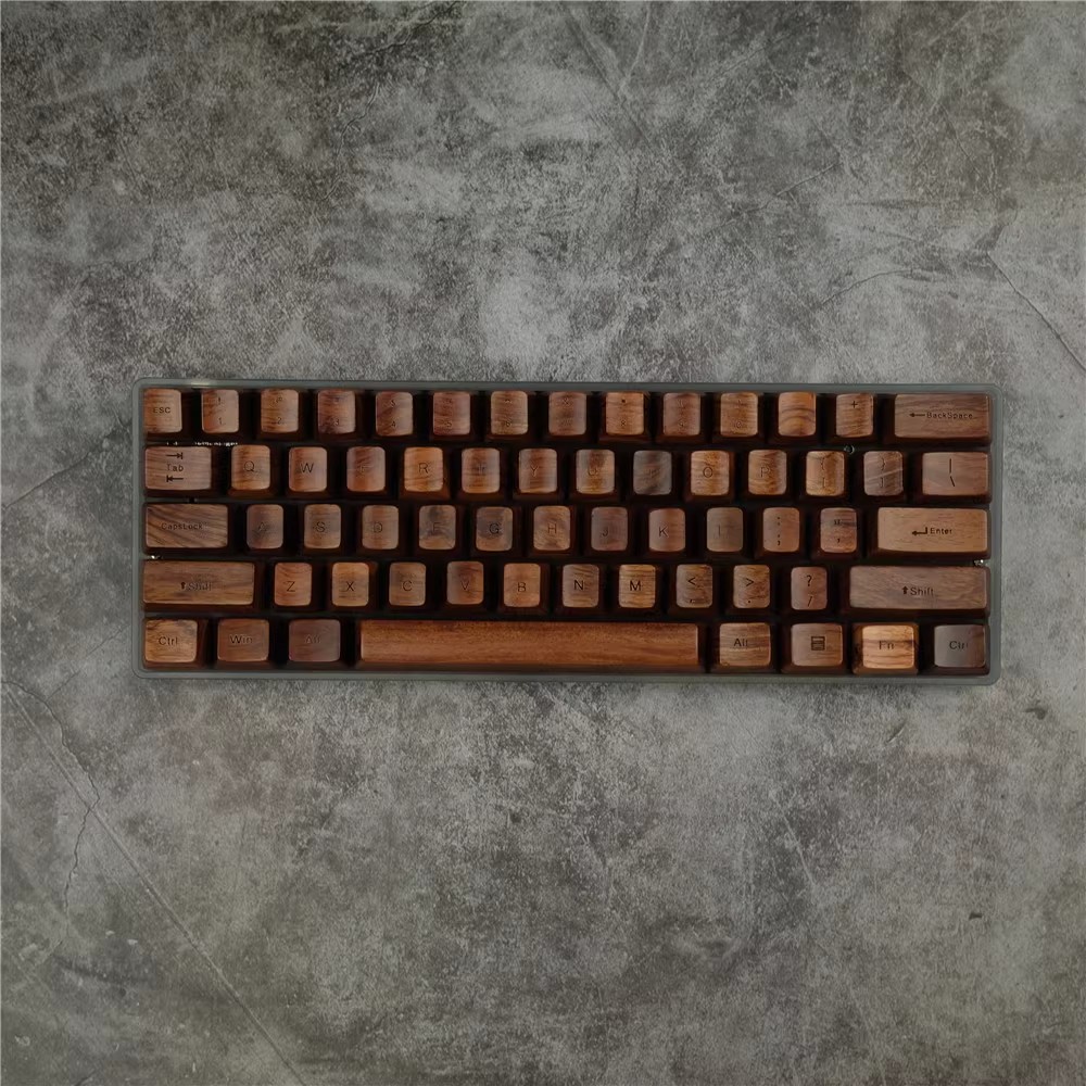 Rosewood Wooden OEM Cross Shaft Keycaps for 60/87/108 Mechanical Keyboard Keypad
