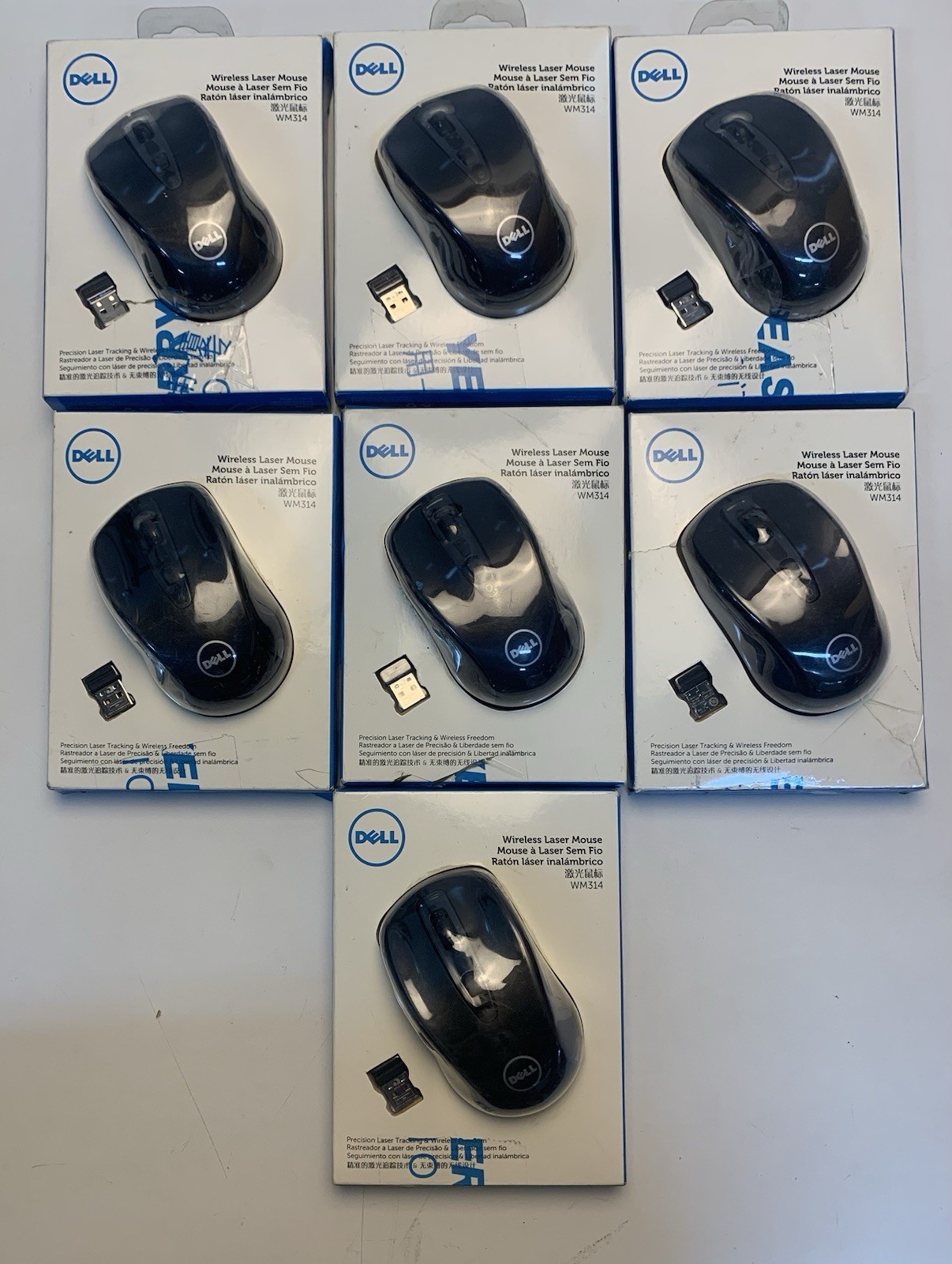 Sale  Lot of 7) Dell Wireless Laser Mouse USB Transceiver Receiver WM314