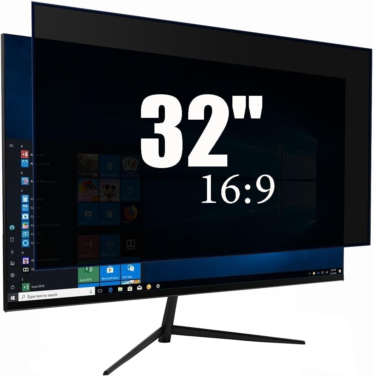 32 Inch Computer Monitor Privacy Screen, Blue Light Filter | Anti-Glare Shield