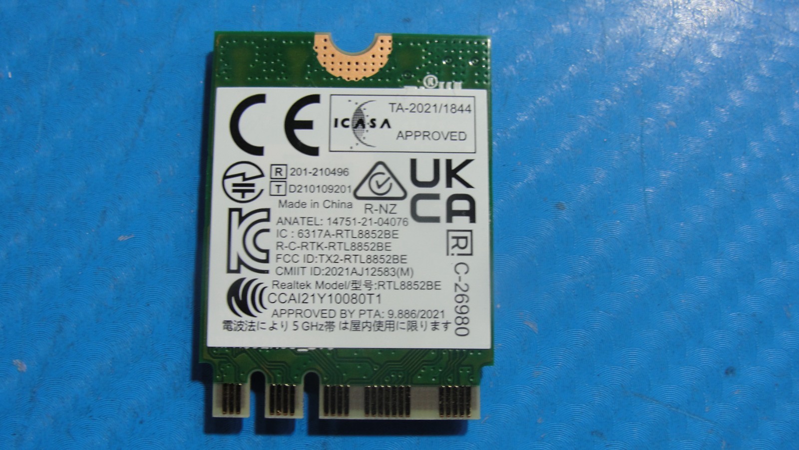Lenovo IdeaPad Flex 5 14IAU7 14" Wireless WiFi Card RTL8852BE 5W10V25844