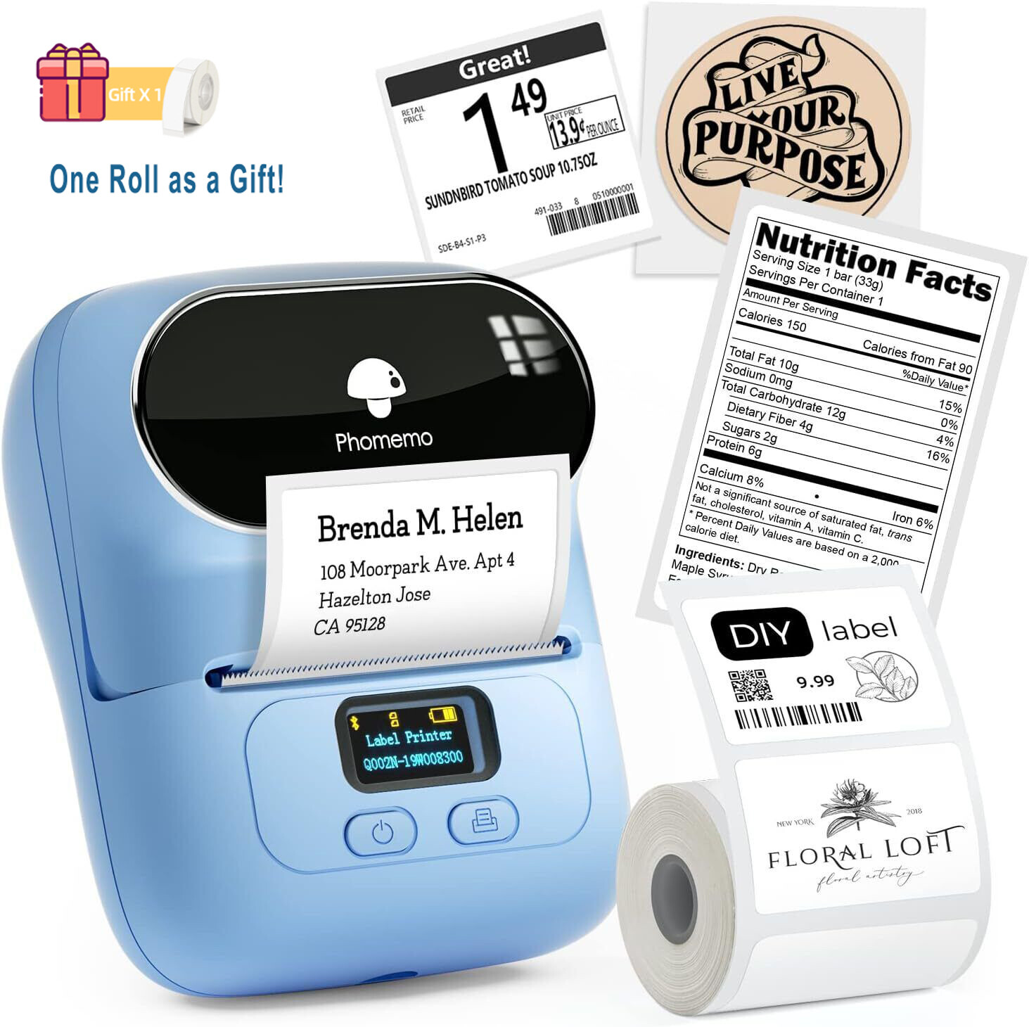 Phomemo M110 Portable Thermal Label Printer Portable Bluetooth Label Maker LOT