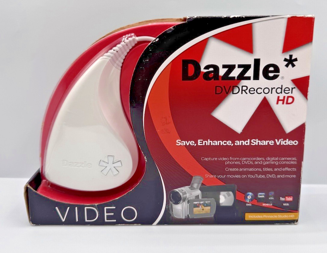 Pinnacle Dazzle DVD Recorder HD w/ Cable -  New Retail Box,  DVCPTENAM
