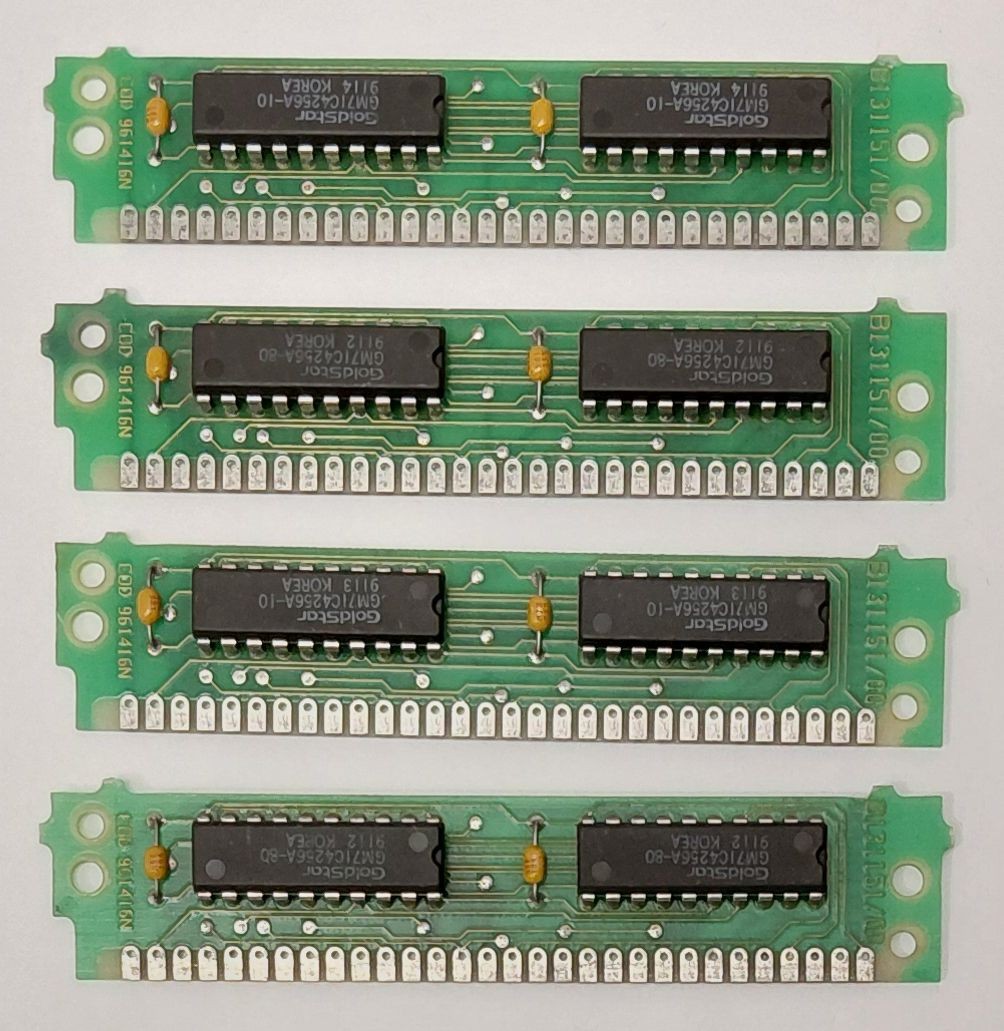 4x B131151/00 256KB SIMM RAM (80ns, Retro, 30-pin, 1991)