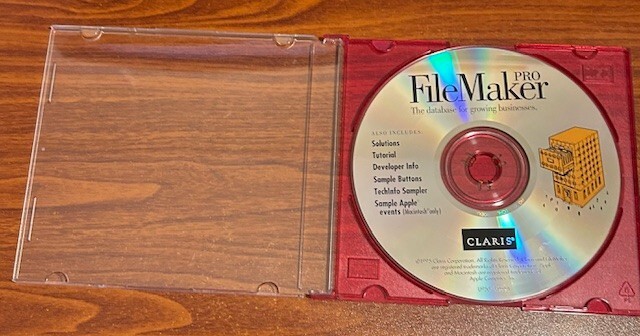 Vintage 1995 Claris Pro FileMaker Disc Used 