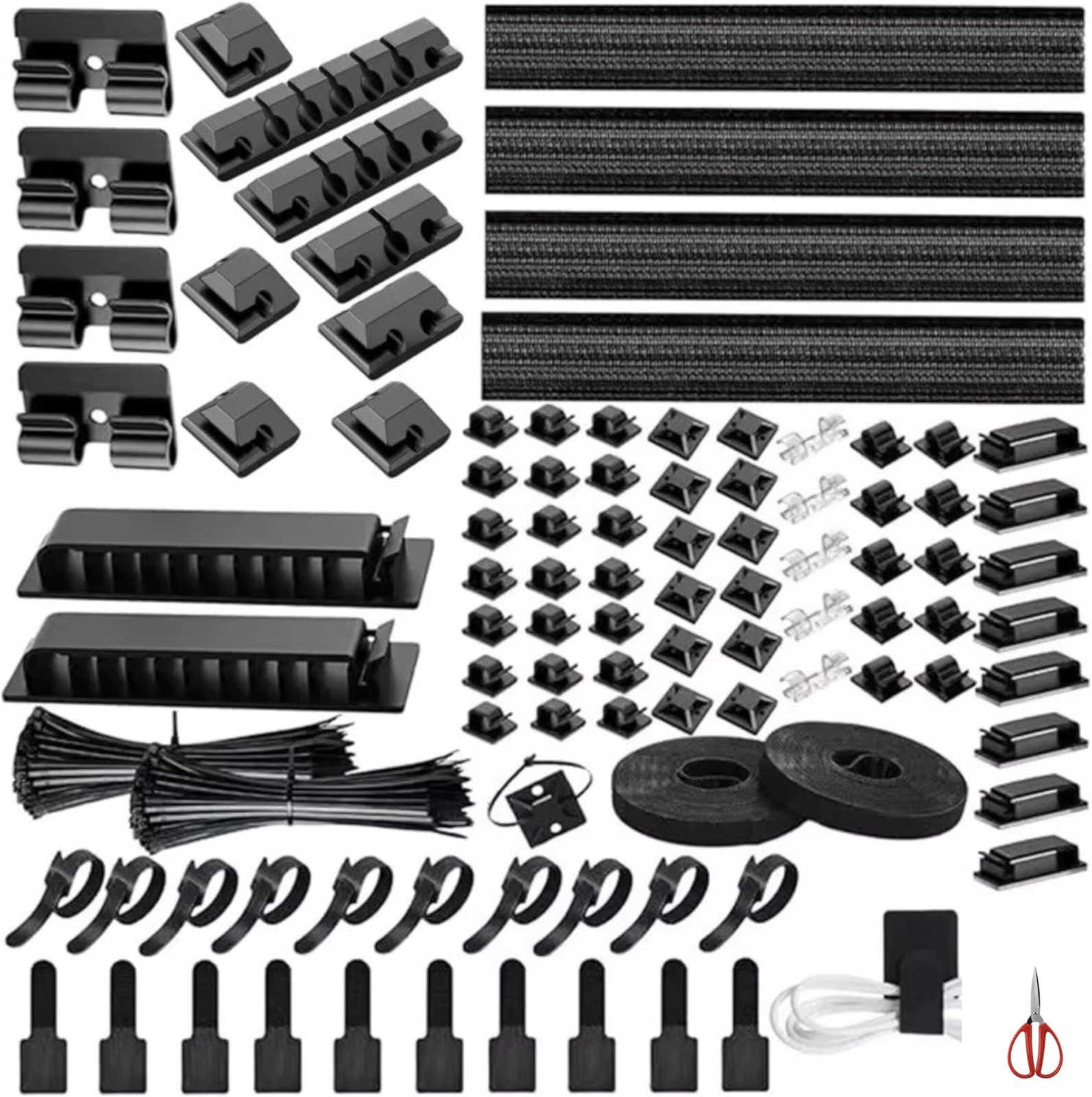 All in One Cable Management Set, 314 Piece Wire Organizer Kit with Clips Sleeves