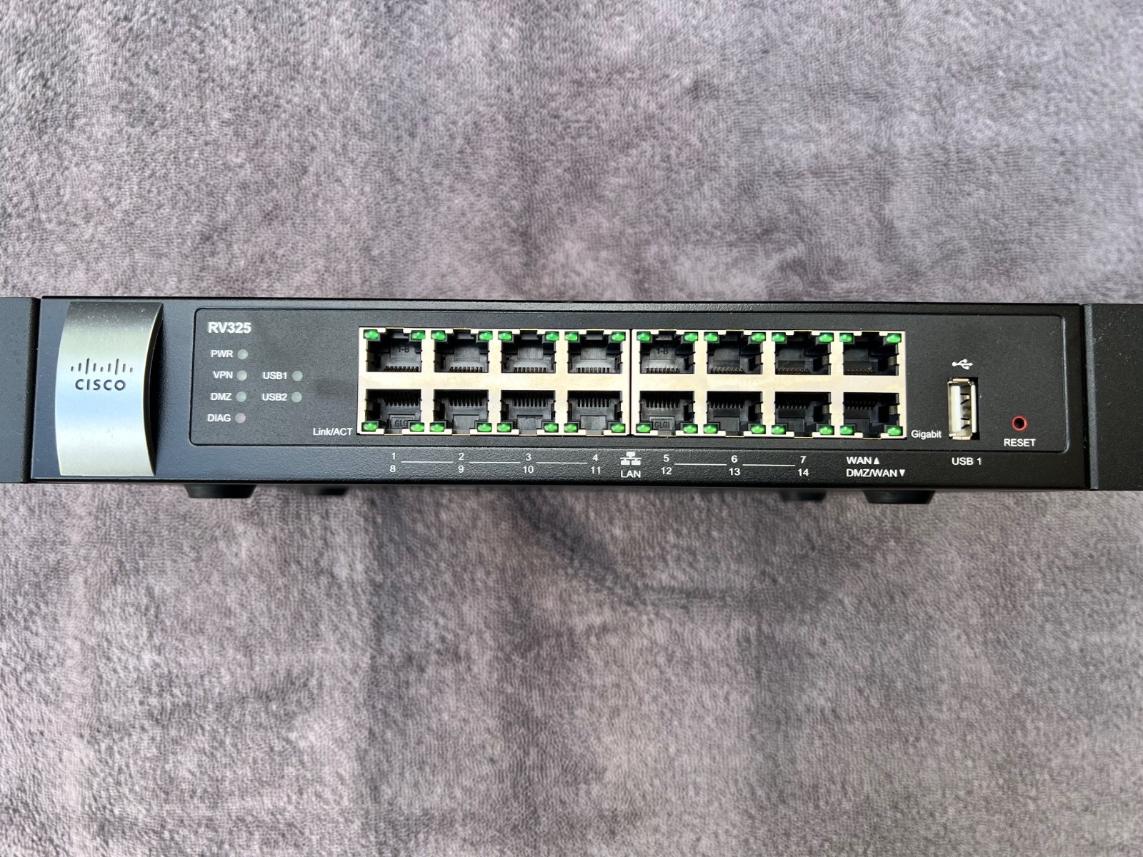 Cisco RV325 RV Series Dual WAN VPN Router with 14-Port Gigabit Ethernet Switch