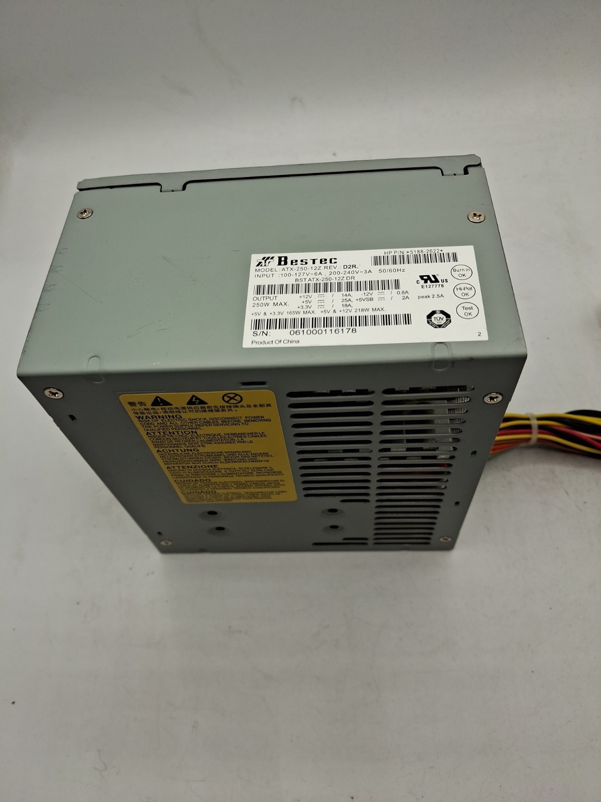 Bestec ATX 250-12Z REV D2R  Power Supply 5188-2622  218W