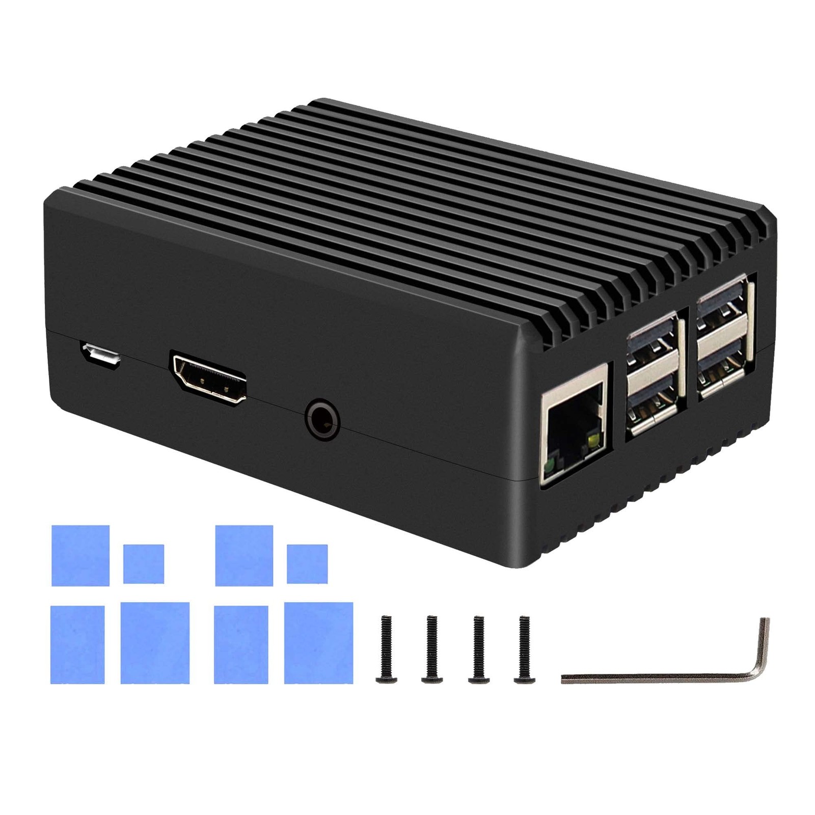 Geekworm P252 Heavy-Duty Aluminum Alloy Metal Case for Raspberry Pi Black