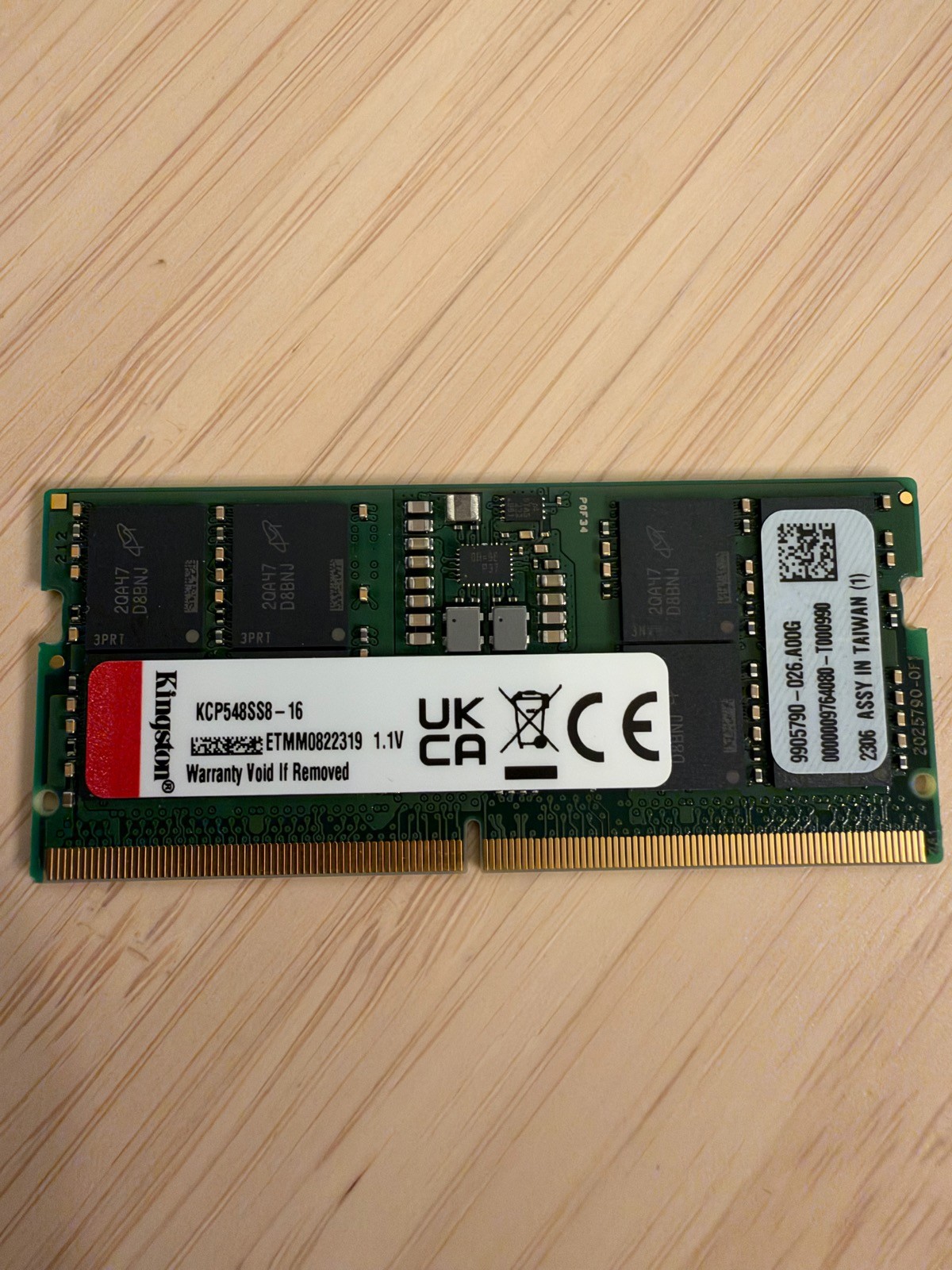 Kingston 16GB DDR5-4800 SODIMM Laptop RAM KCP548SS8-16 PC5-4800 1.1V