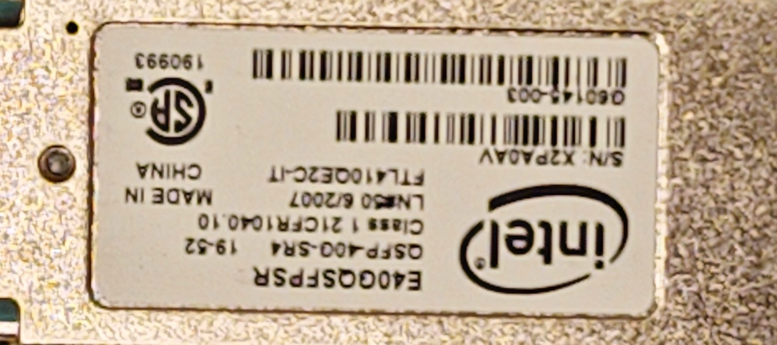 Intel E40GQSFPSR 40GBASE-SR4 QSFP+ Transceiver MMF MPO MTP 850nm