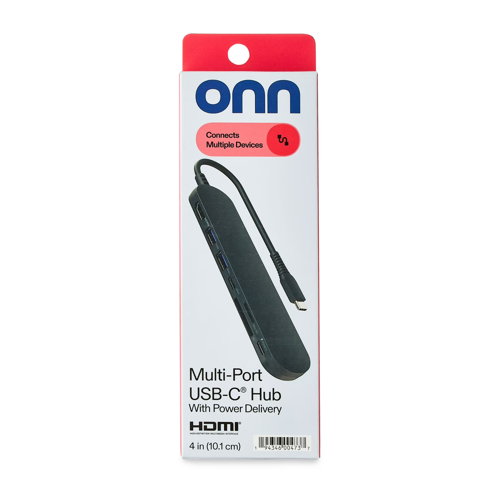 onn 7-in-1 USB-C Adapter with 100W USB-C 3.2 Gen. Power Delivery