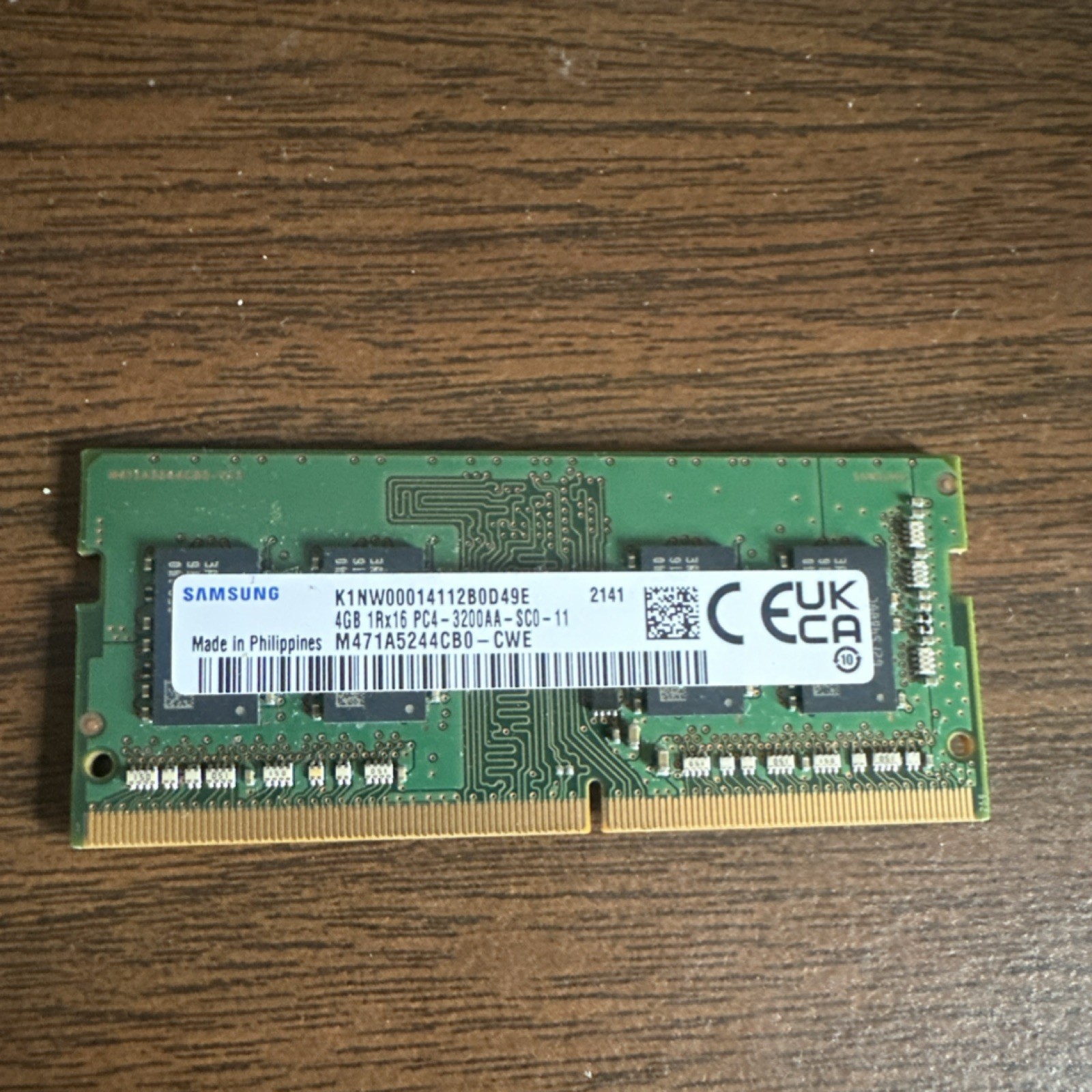 Samsung 4GB DDR4 RAM for HP with Realtek RTL8821CE WiFi Network Card