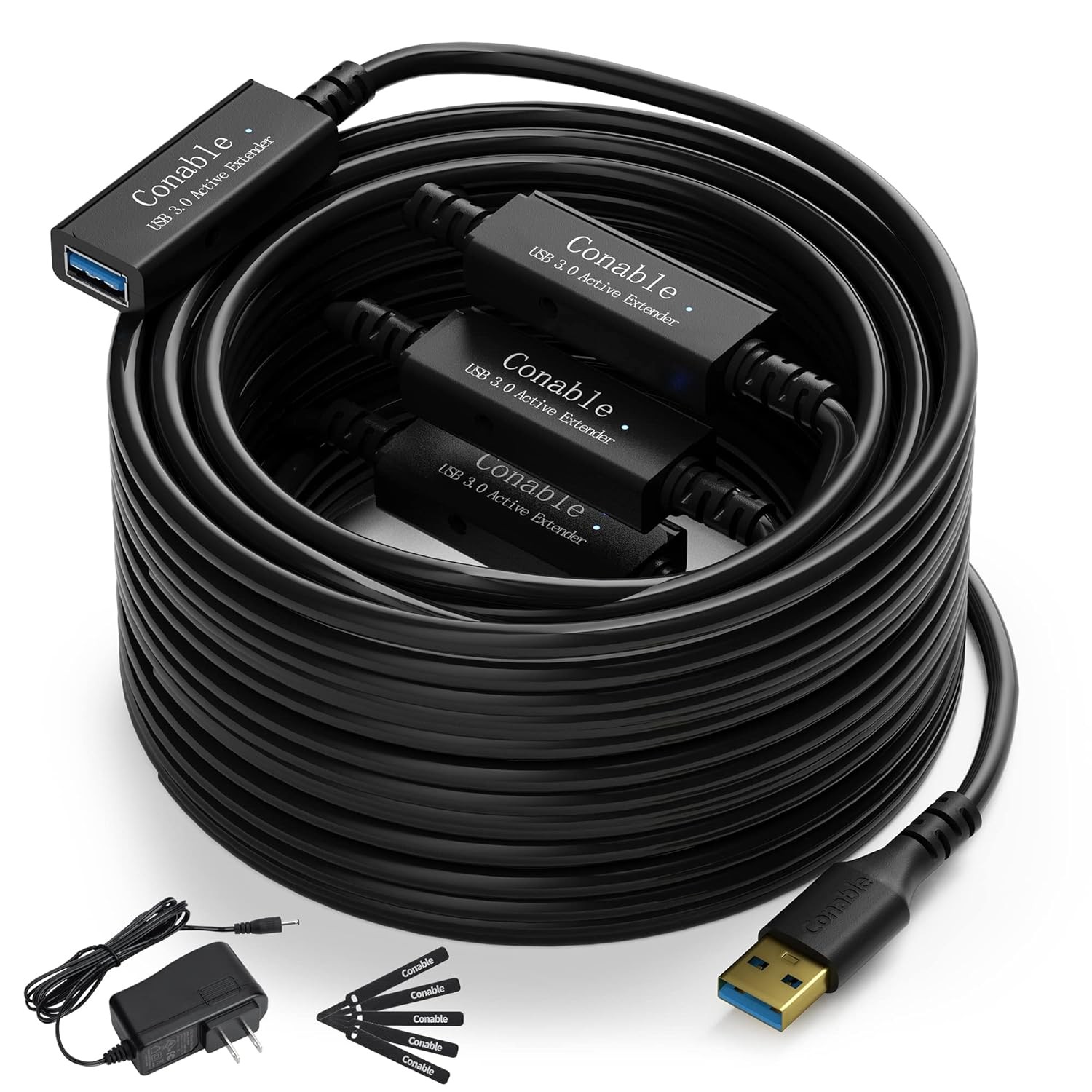 USB 3.0 Active Extension Cable 100 Feet, Long Type-A Male 100 Feet 